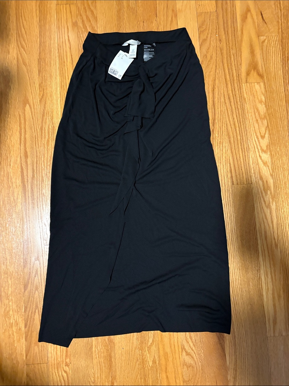 H&M Black Maxi Skirt with Front Tie